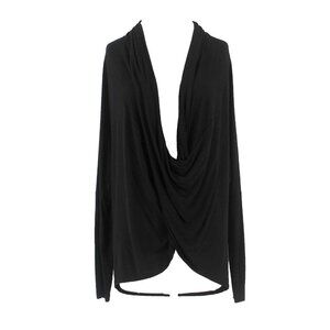 Design History Sz M Black V Neck Twist Crop Viscose Spandex Top